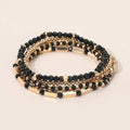 5PCS - Faceted Beaded Stretch Multi Layered Bracelets