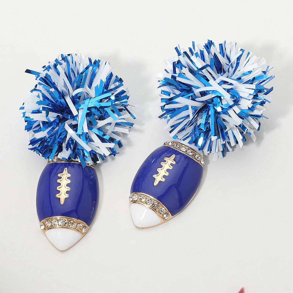 Tinsel Gameday Football Charm Drop Earrings