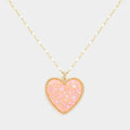 Josslyn Druzy Heart Pendant Necklace