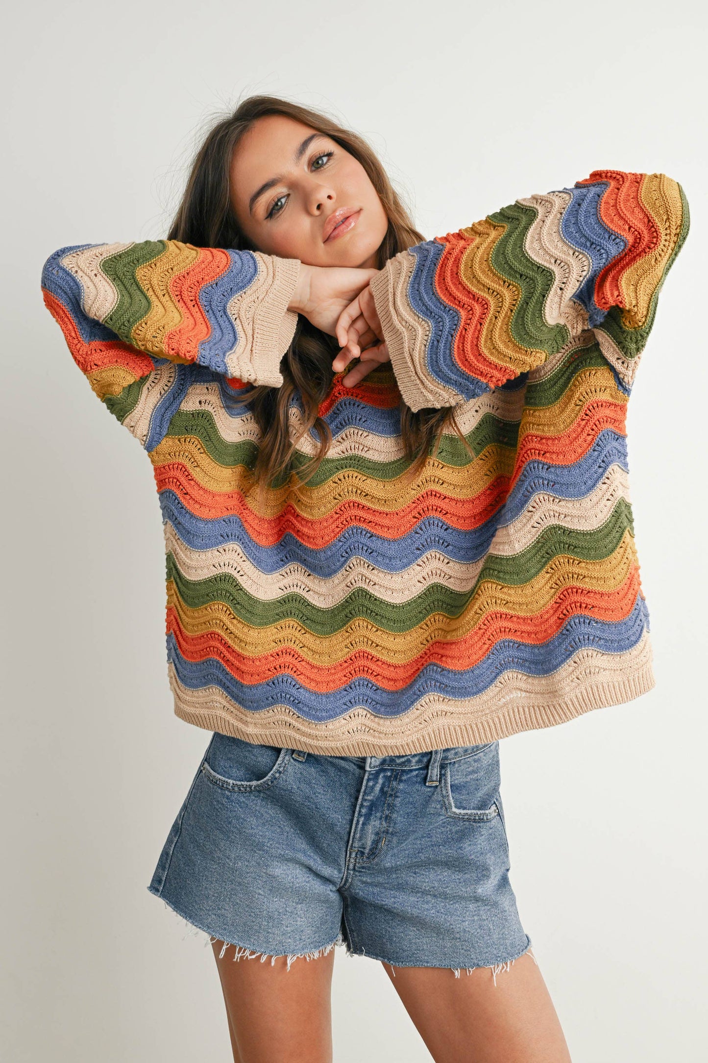 BUTTERMELON Color Block Sweater