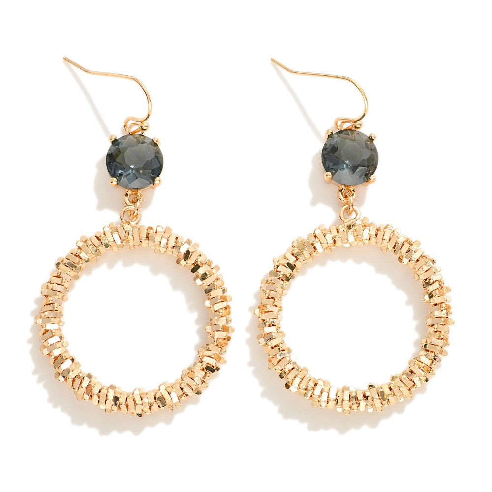 Drop Earrings With Glass Crystal Detail