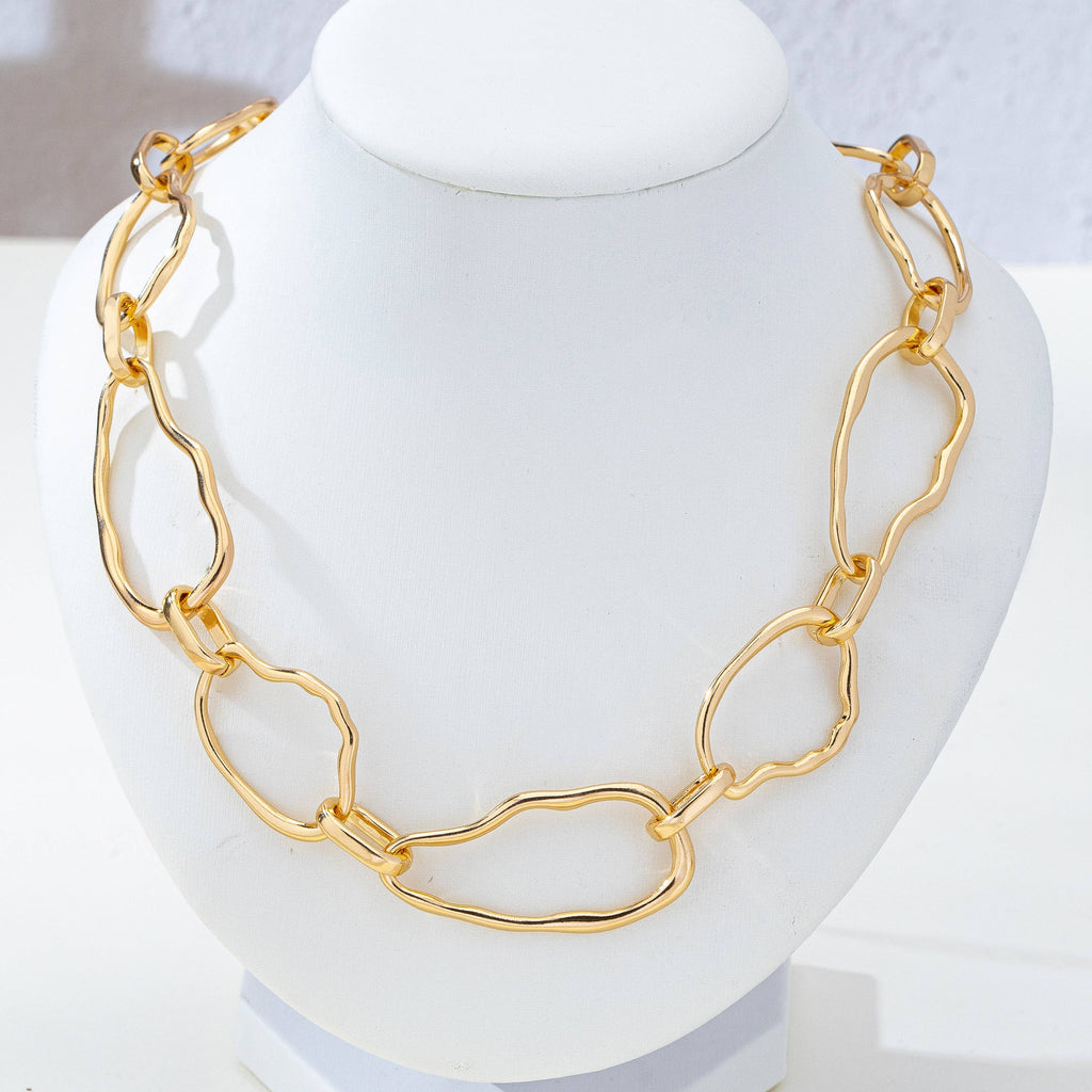 Josslyn Artisanal Hammered Organic Link Necklace
