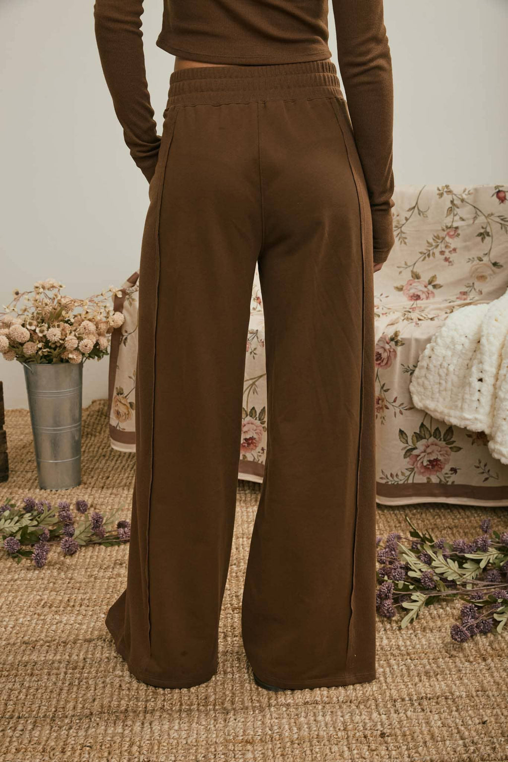 Blu Pepper ELASTIC WAIST SIDE PANEL KNIT LOUNGE PANTS