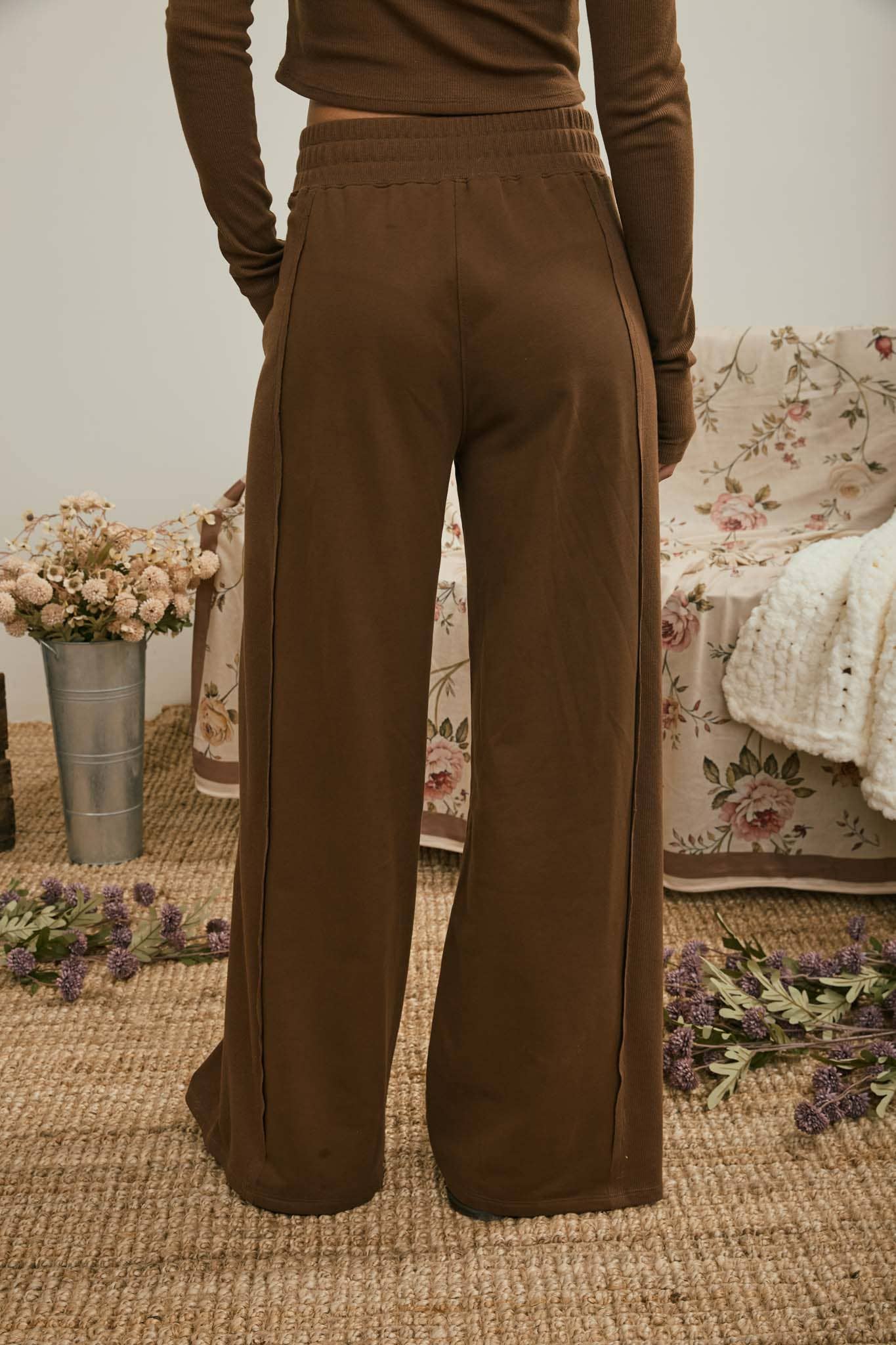Blu Pepper ELASTIC WAIST SIDE PANEL KNIT LOUNGE PANTS