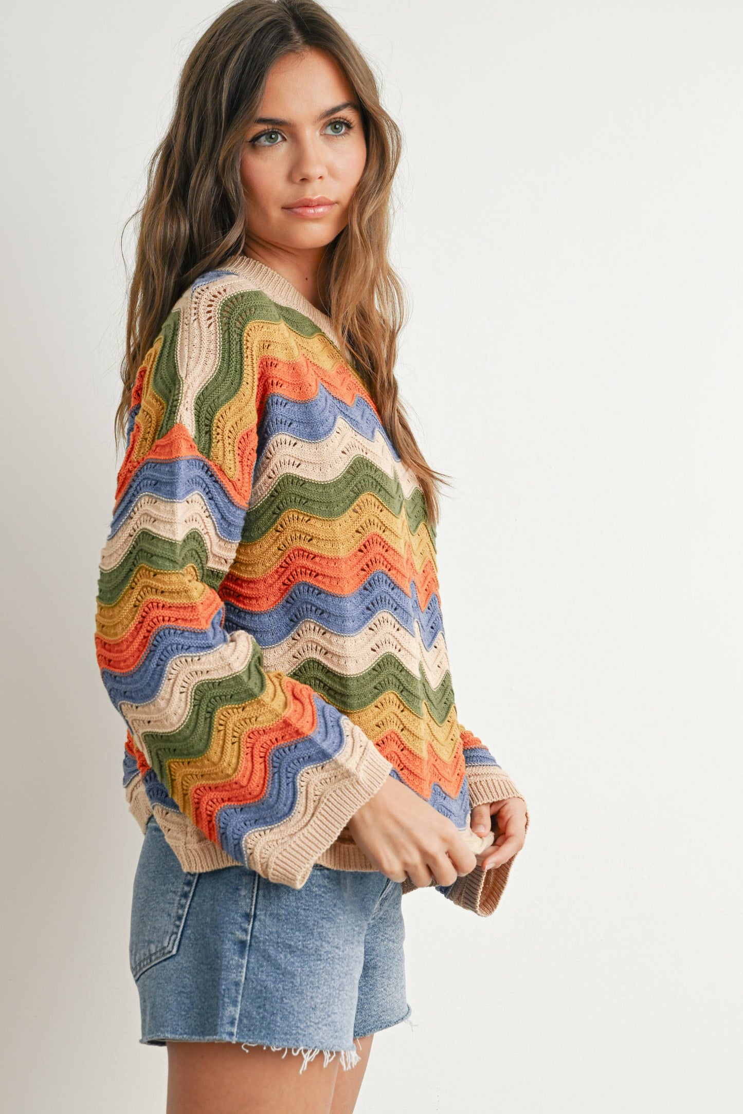 BUTTERMELON Color Block Sweater