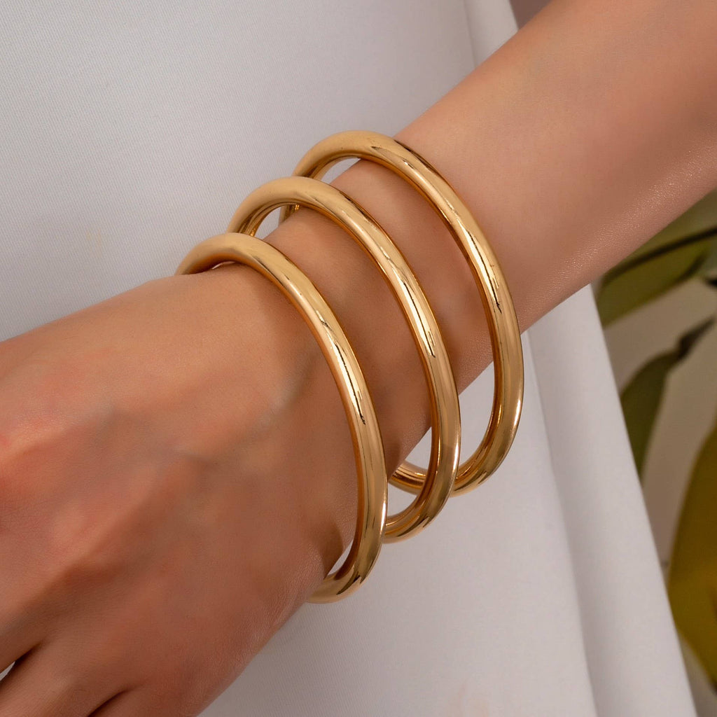 Josslyn Chunky Triple Tube Bangle Set