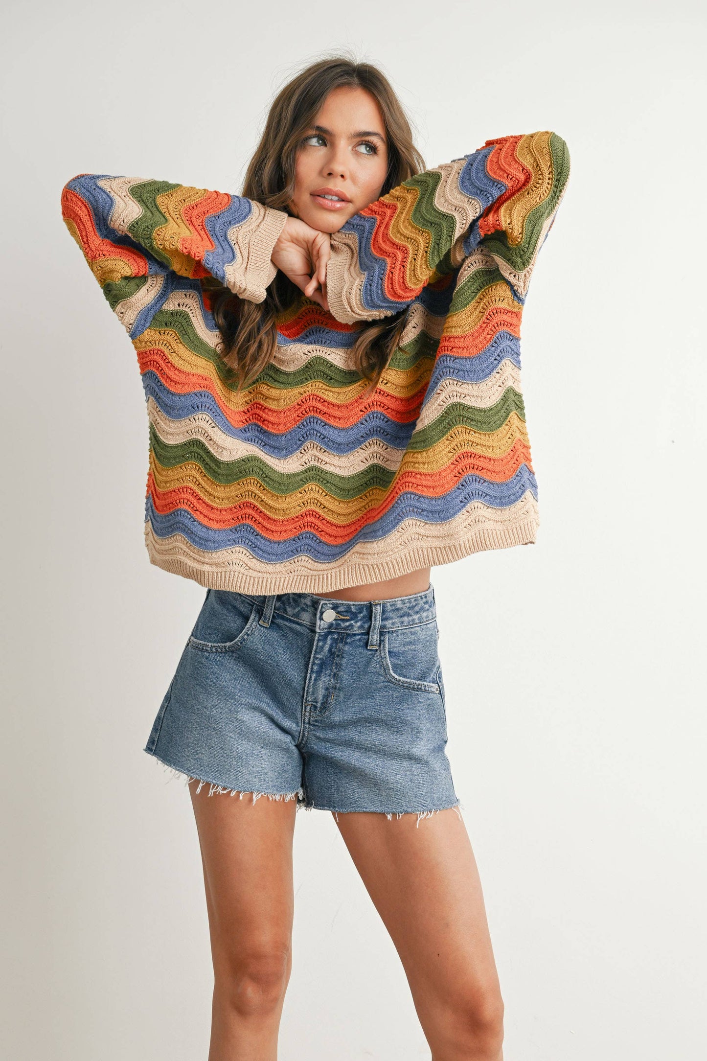 BUTTERMELON Color Block Sweater