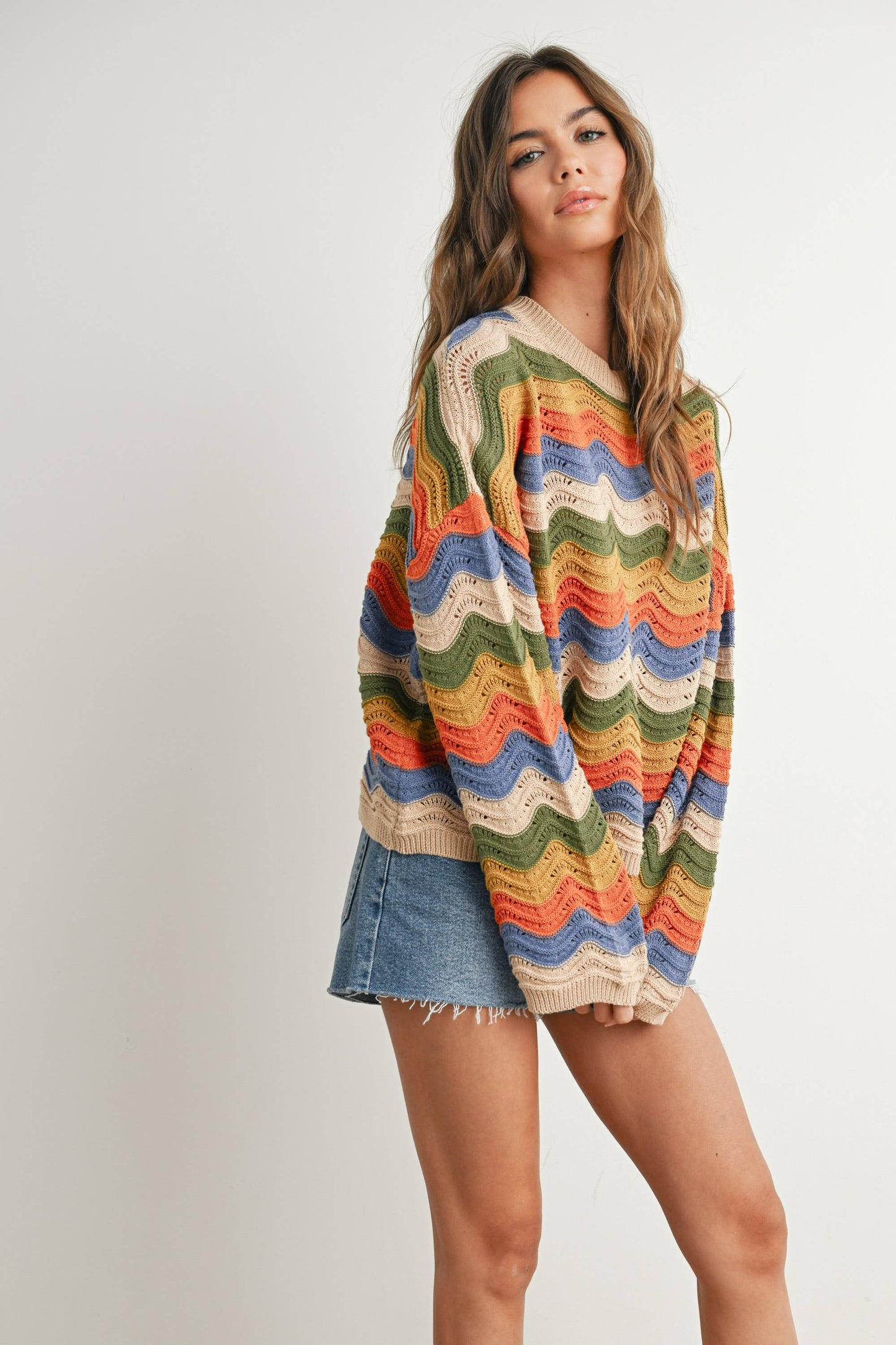 BUTTERMELON Color Block Sweater