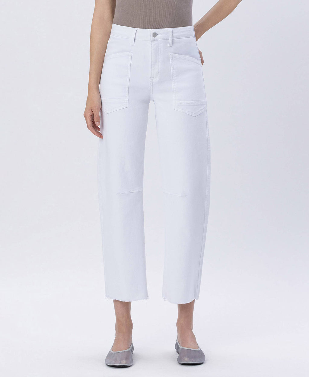 Vervet SUPER HIGH RISE RAW HEM BARREL JEANS
