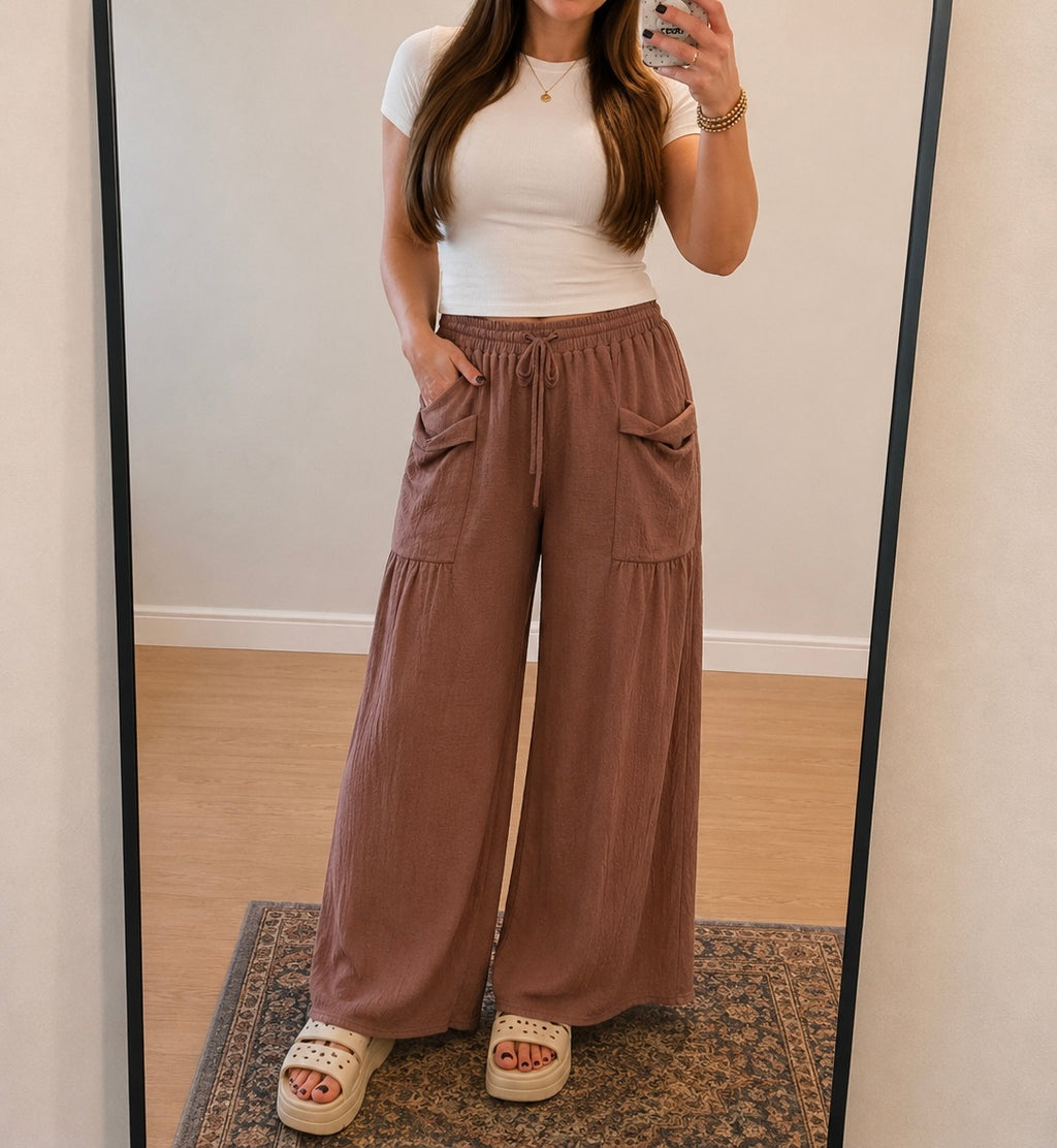 VERY J Wide Leg Comfy Knit Pants