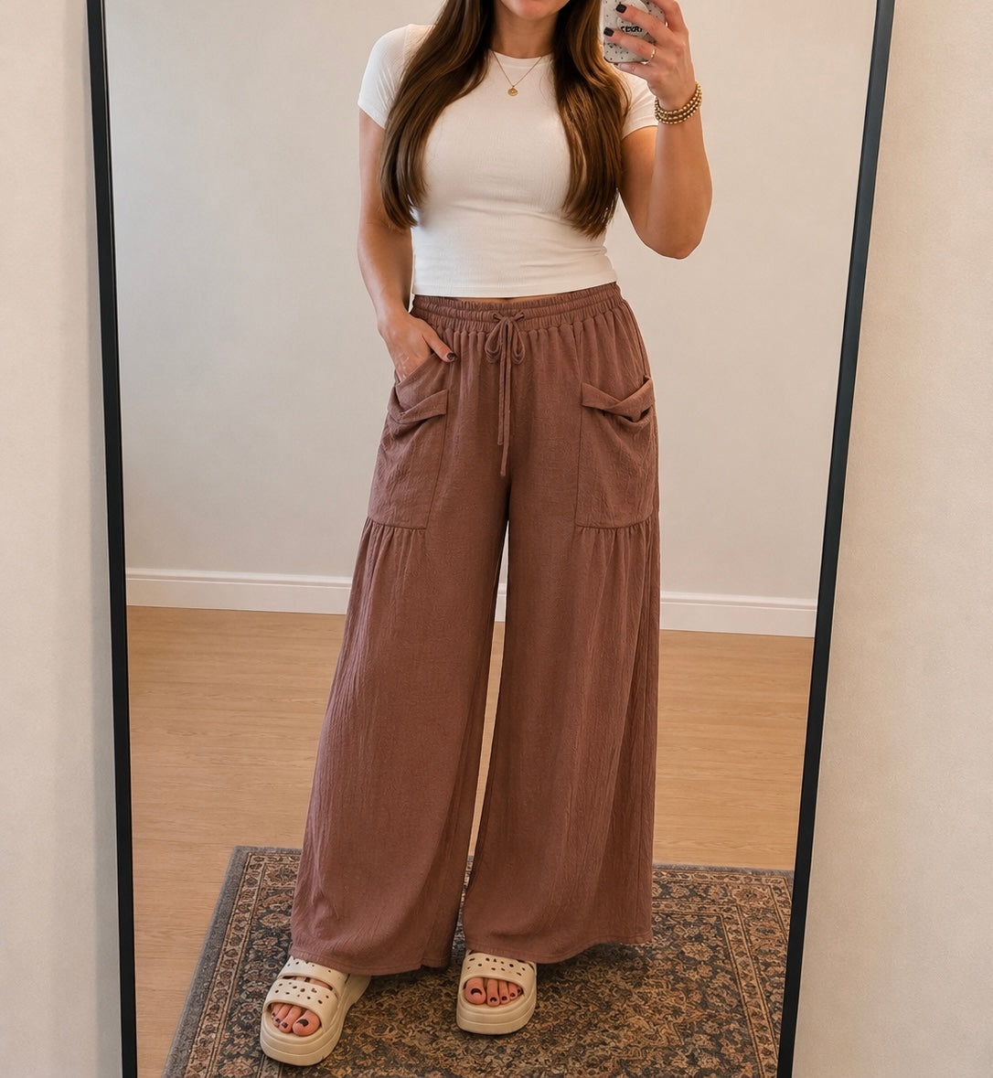 VERY J Wide Leg Comfy Knit Pants
