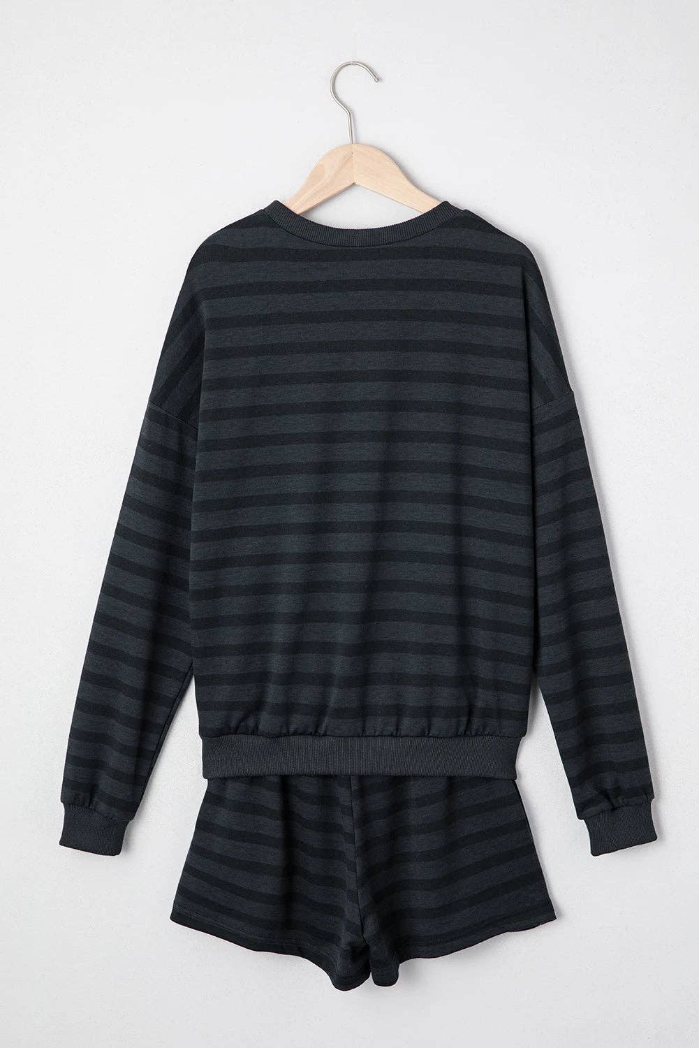 PRETTY BASH Stripe Long Sleeve Top & Shorts Set