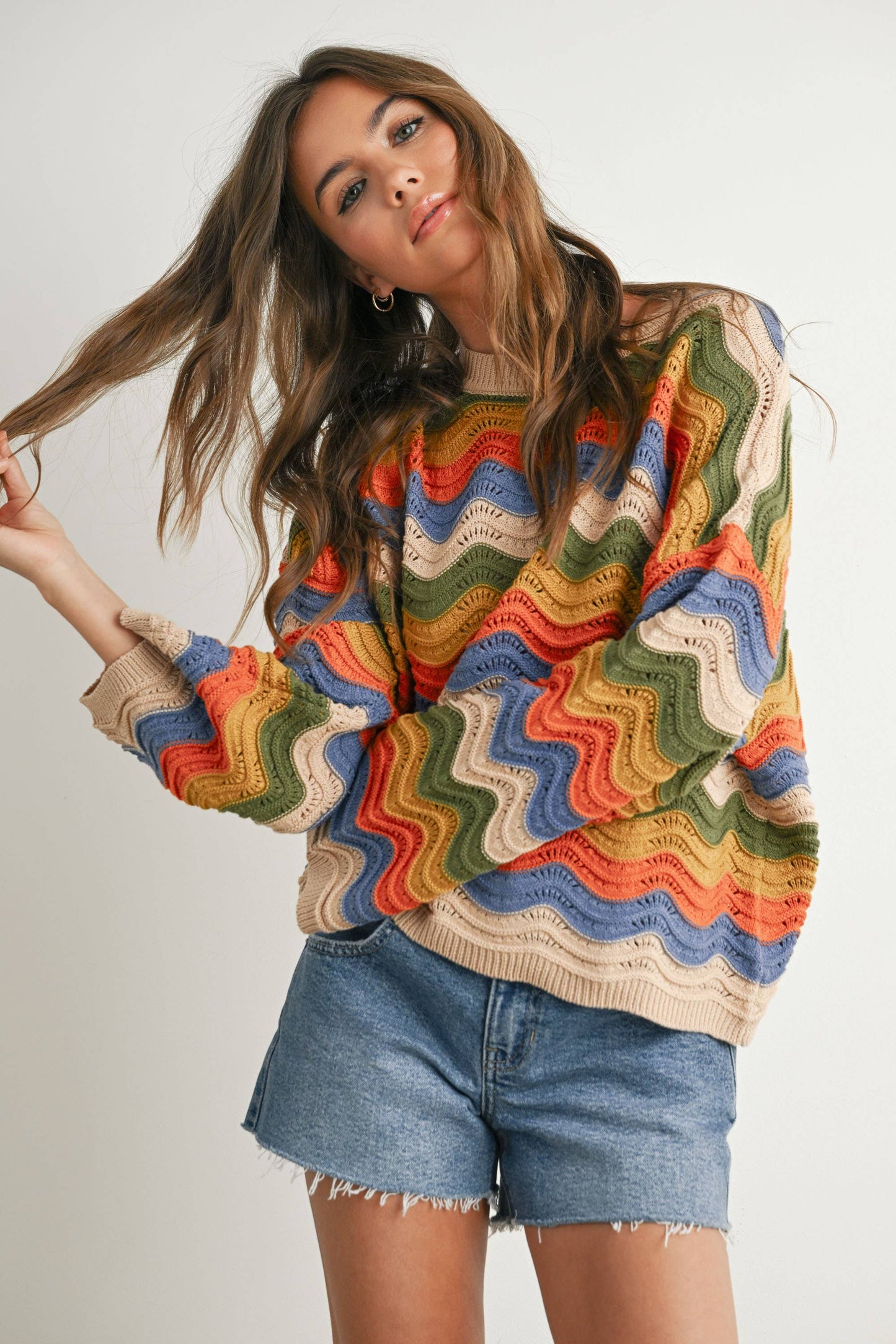 BUTTERMELON Color Block Sweater