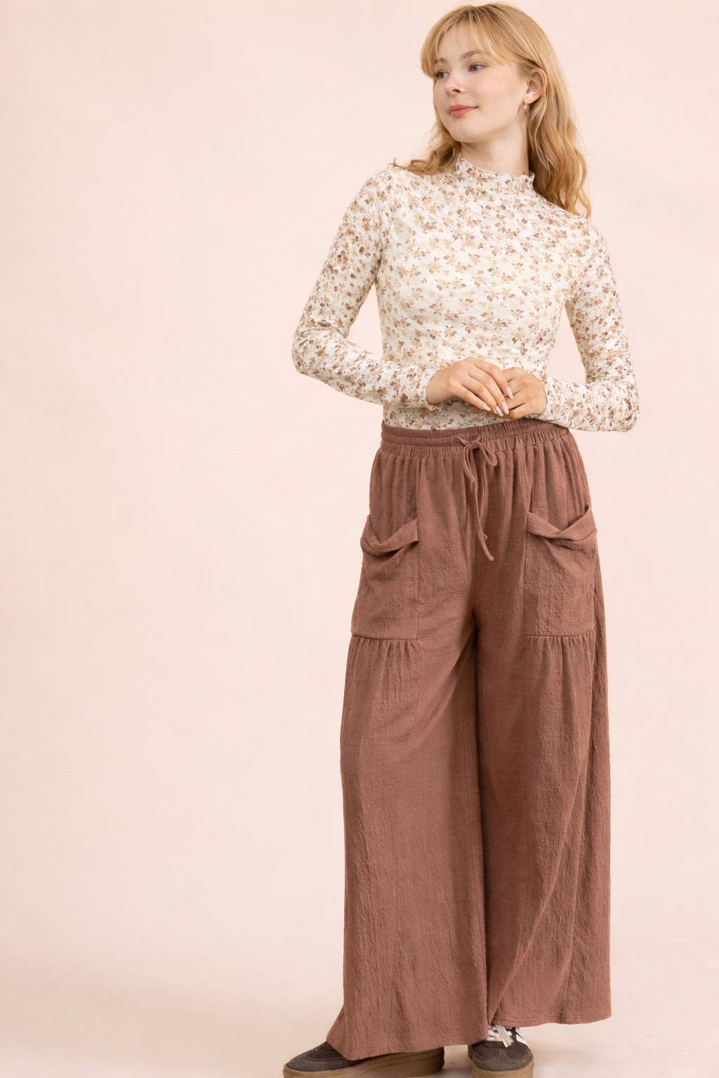 VERY J Wide Leg Comfy Knit Pants