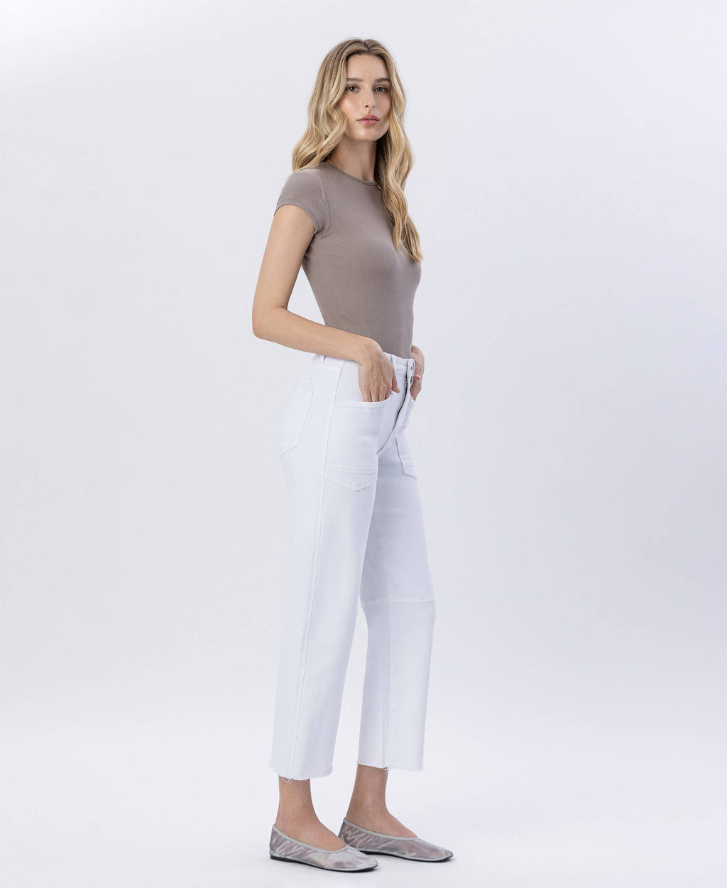Vervet SUPER HIGH RISE RAW HEM BARREL JEANS