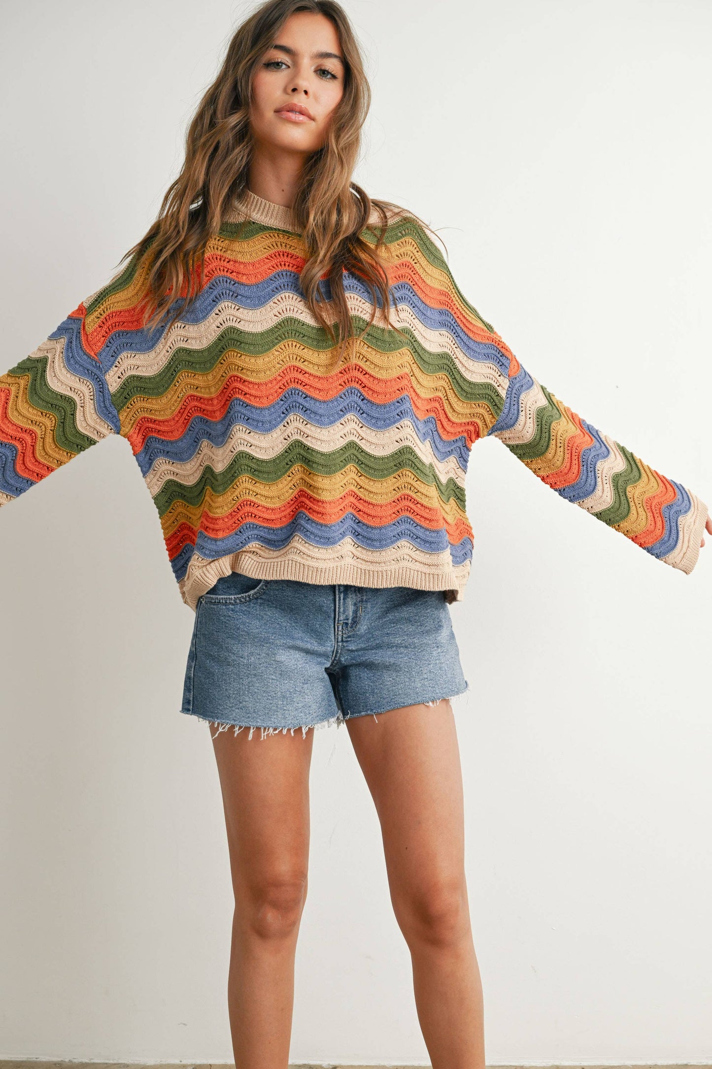 BUTTERMELON Color Block Sweater