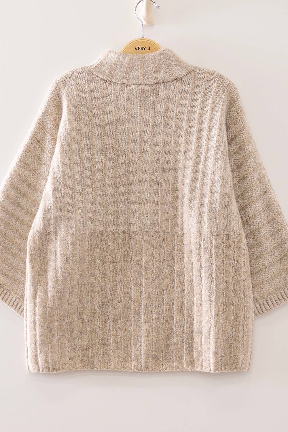 VERY J - Ribbed Knit Mock Neck Sweater