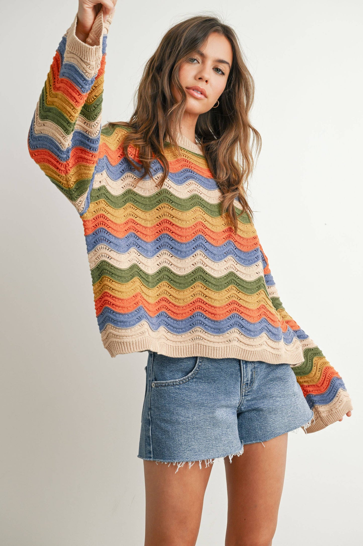 BUTTERMELON Color Block Sweater