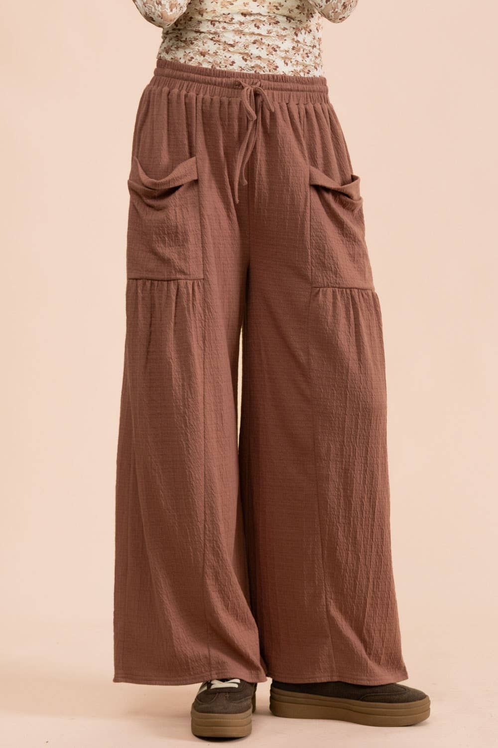 VERY J Wide Leg Comfy Knit Pants