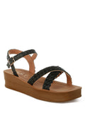 Sephone Woven Square Toe Wedges