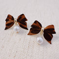 Ellison+Young Leopard Luxe Bow and Pearl Drop Earrings
