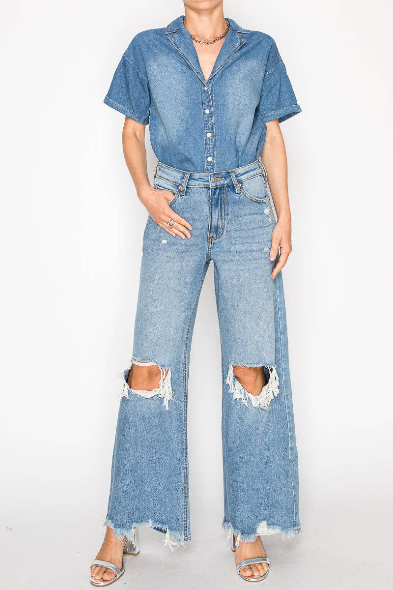Artemis Vintage *HYBRID* HIGH RISE RELAXED FLARE JEANS