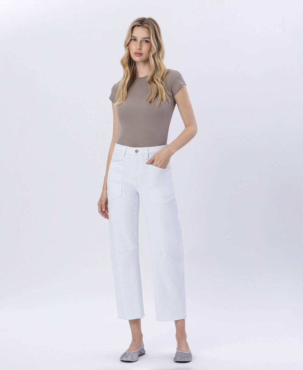 Vervet SUPER HIGH RISE RAW HEM BARREL JEANS