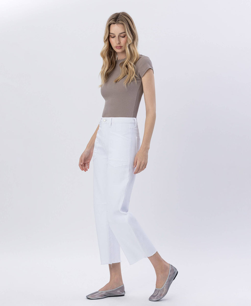 Vervet SUPER HIGH RISE RAW HEM BARREL JEANS