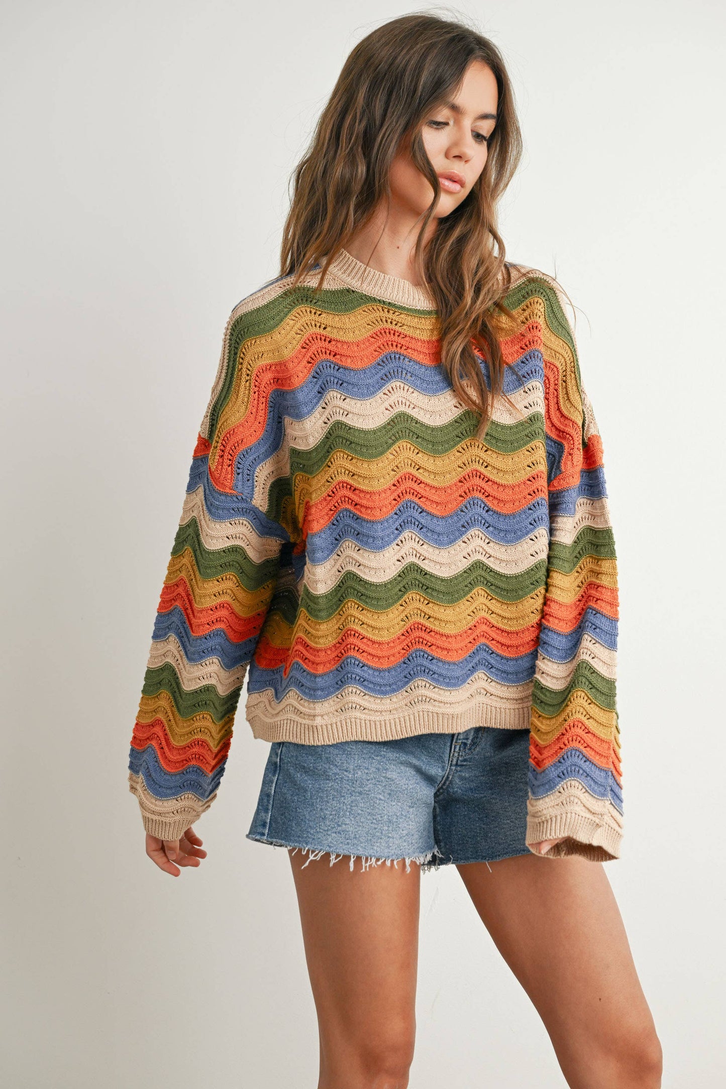 BUTTERMELON Color Block Sweater